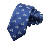 Navy Blue Yellow Bicycle Necktie