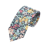 Navy Blue Yellow Floral Necktie