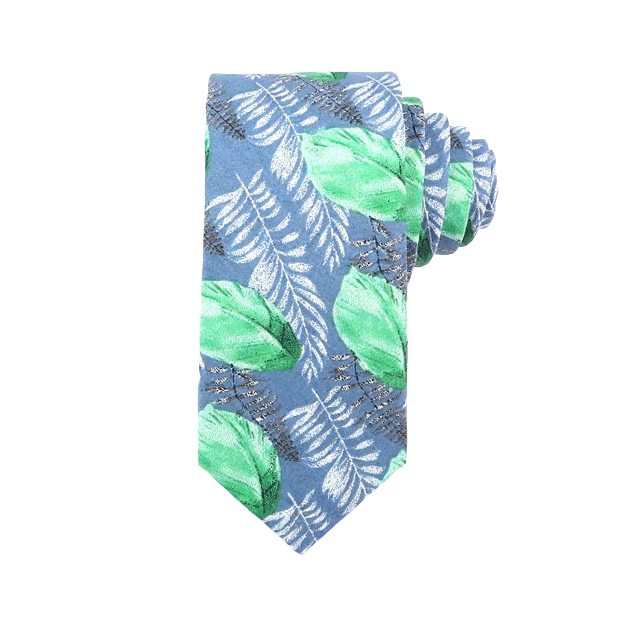 Blue Green Leaf Necktie