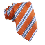 Orange Blue Striped Necktie