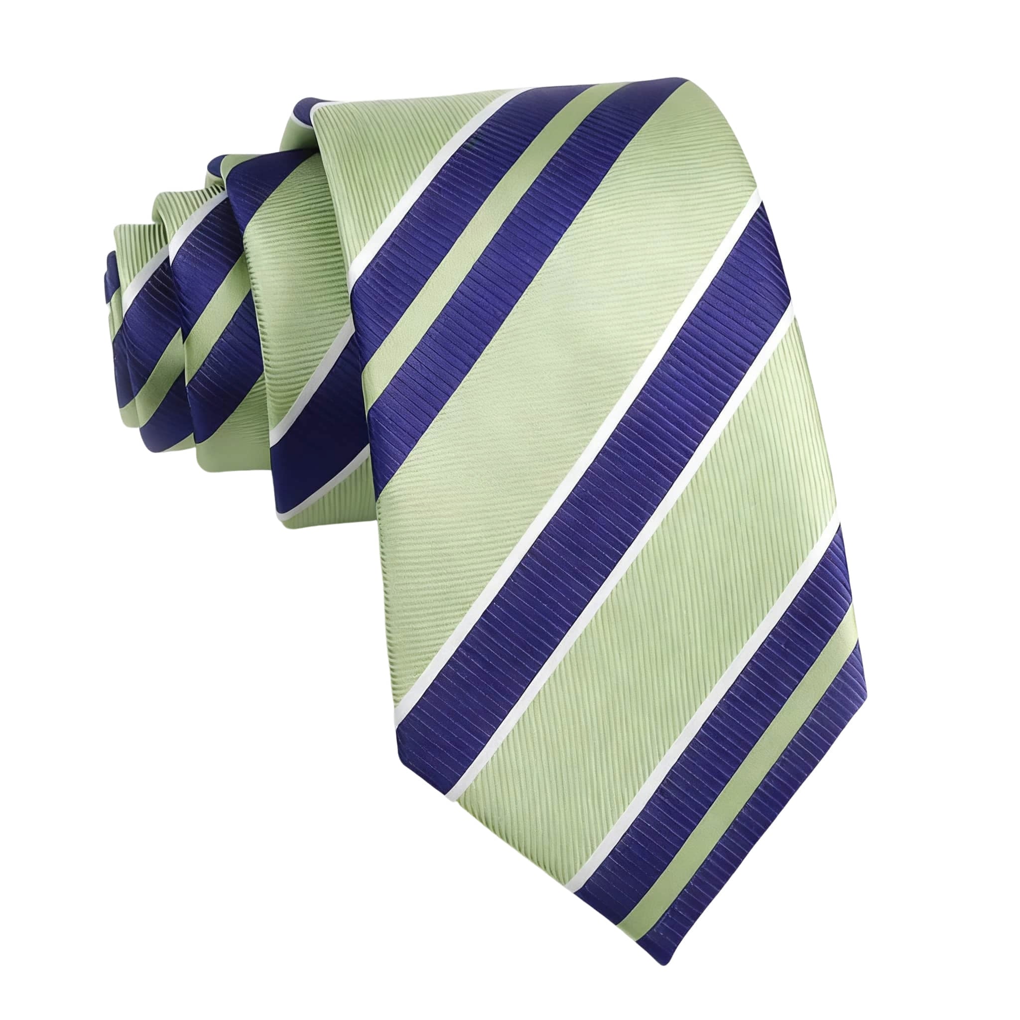 Light Green Blue Striped Necktie