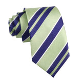 Light Green Blue Striped Necktie