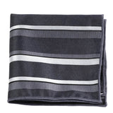 Gray White Striped Pocket Square