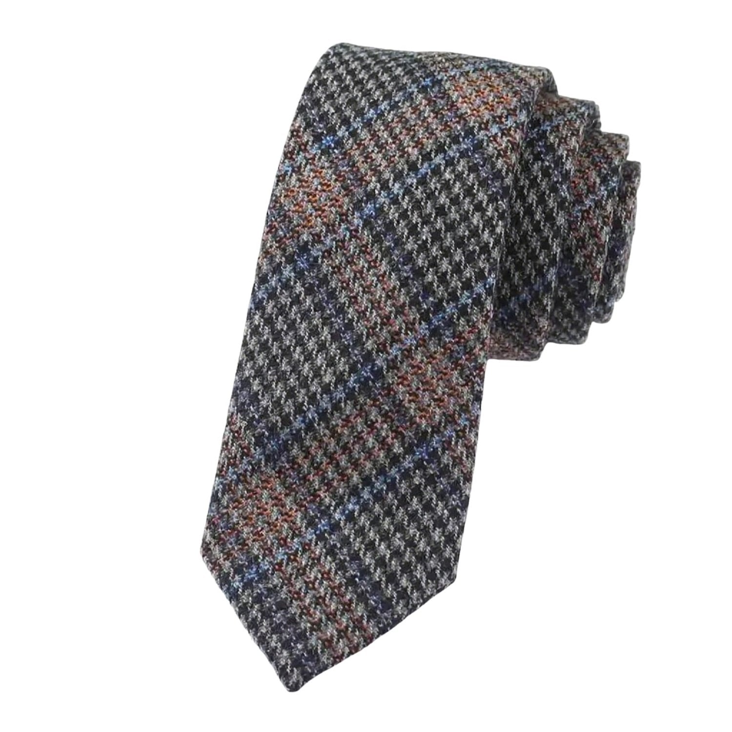 Black with Colorful Houndstooth Necktie