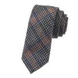 Gray Brown Houndstooth Necktie