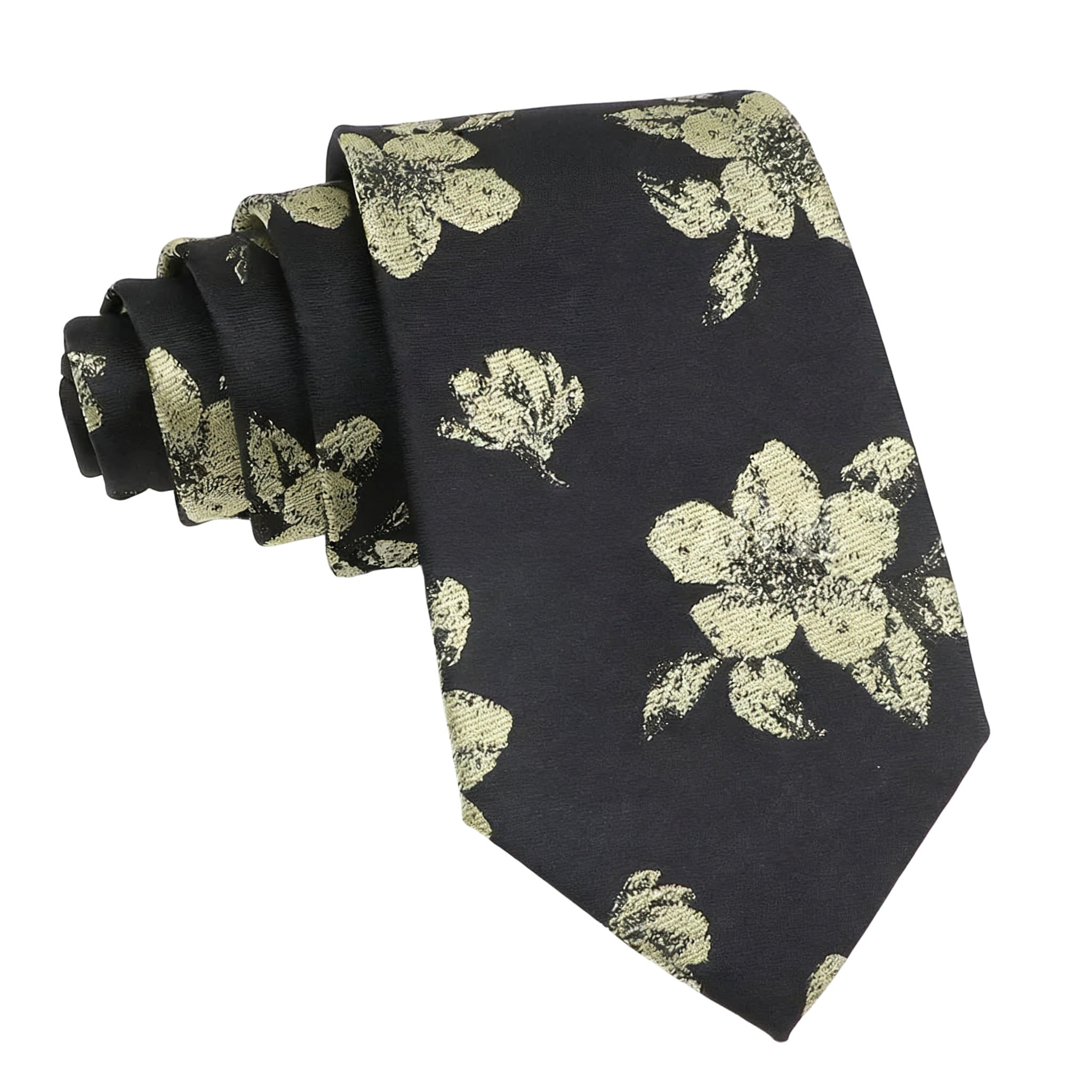 Black Gold Floral Necktie
