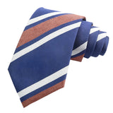 Navy Blue Brown Striped Necktie