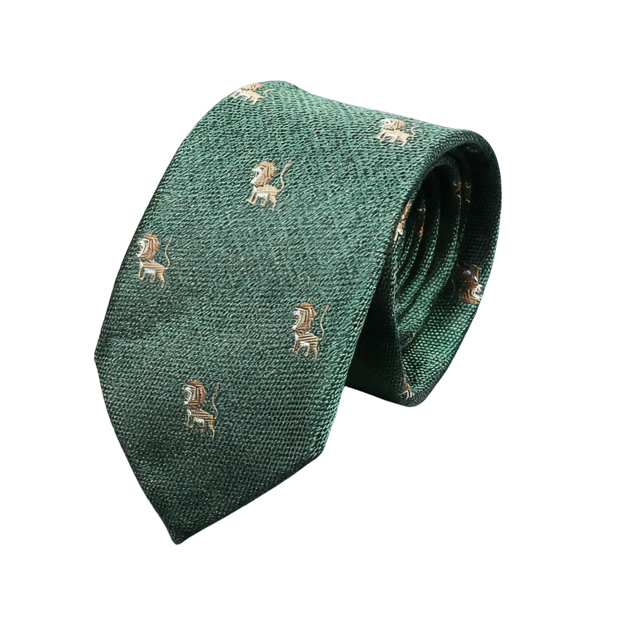 Green Brown Lion Necktie