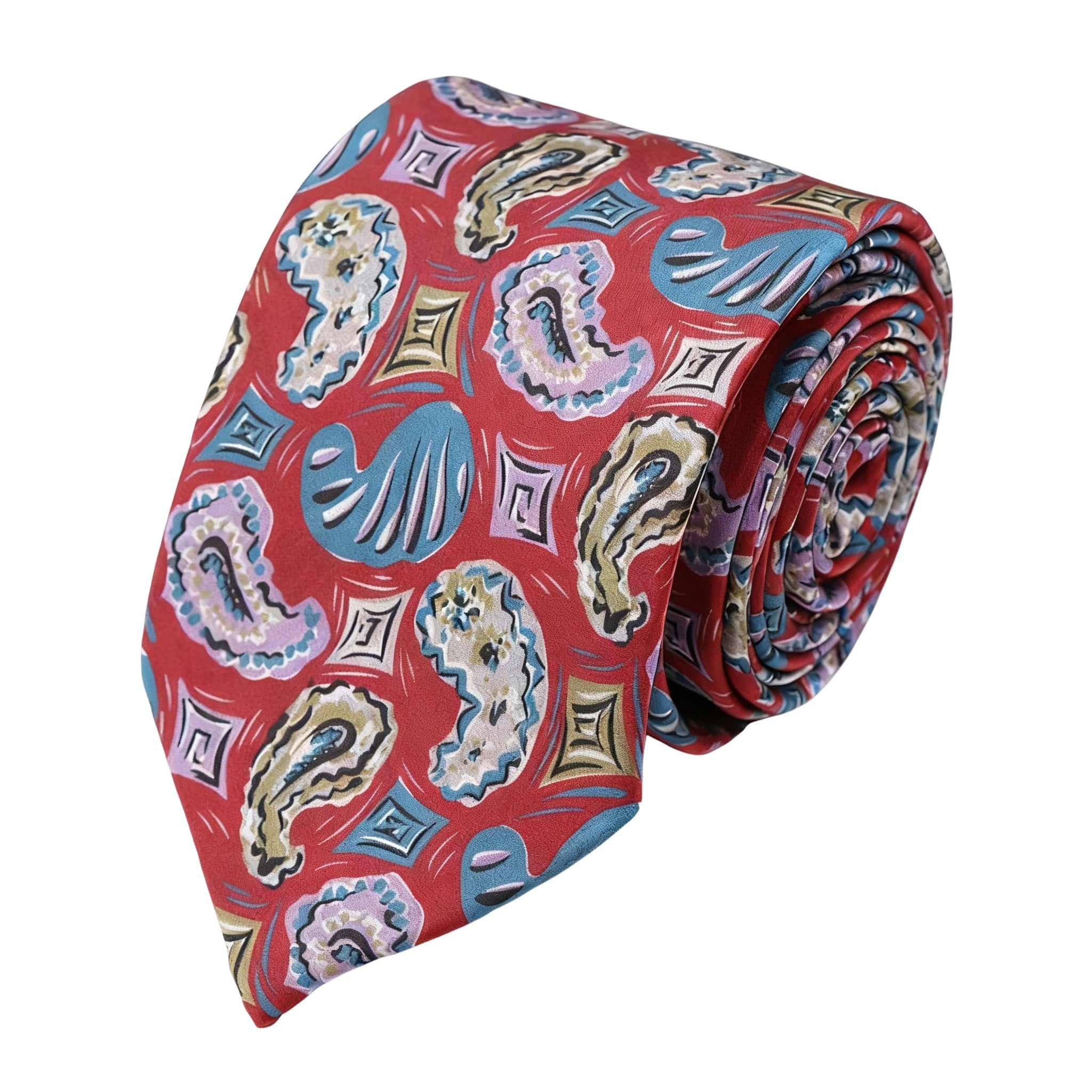 Red Blue Paisley Necktie