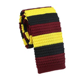 Burgundy Yellow Striped Necktie