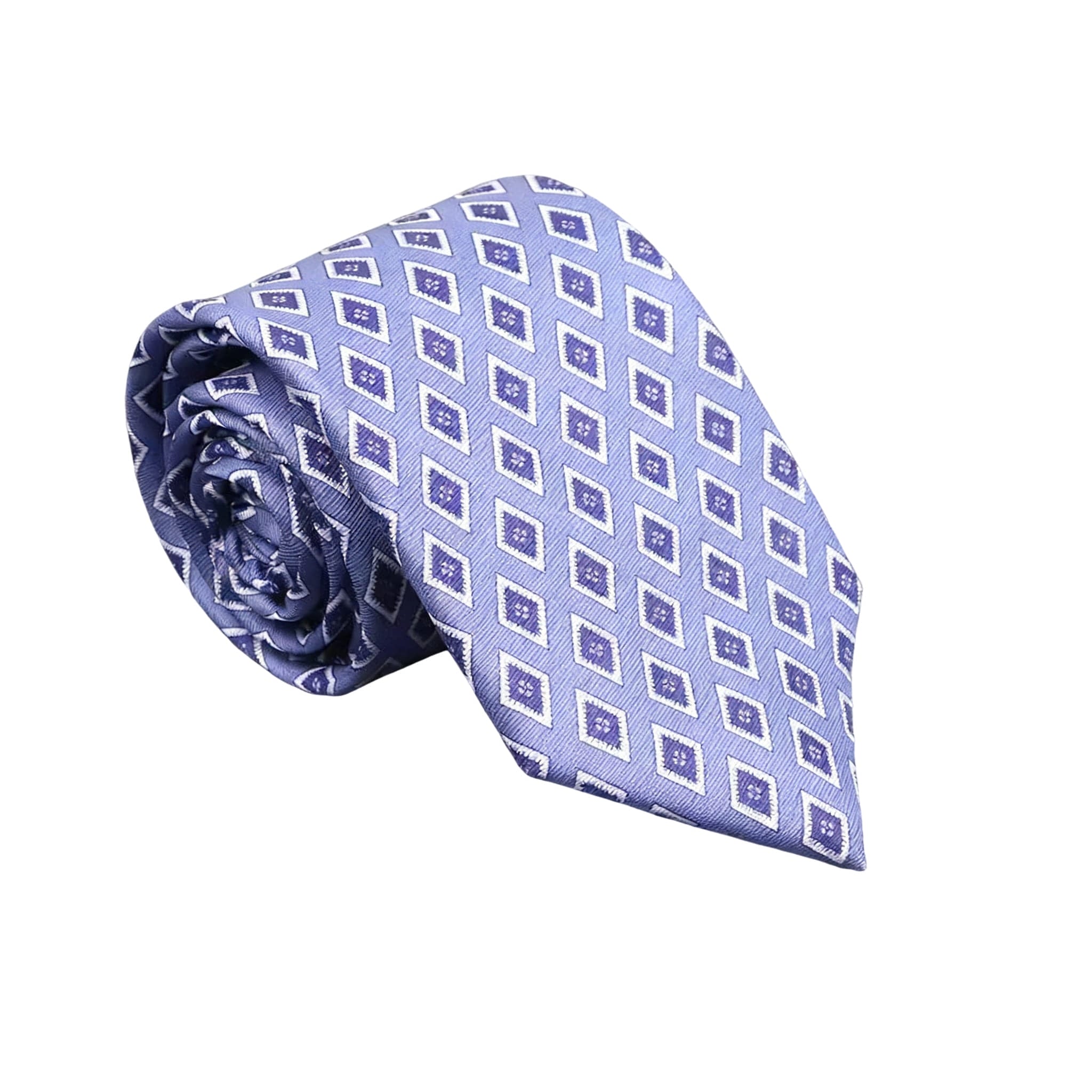 Light Blue Purple Diamond Necktie