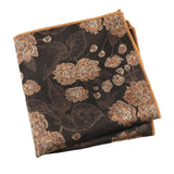 Black Brown Floral Pocket Square