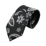 Black White Paisley Necktie