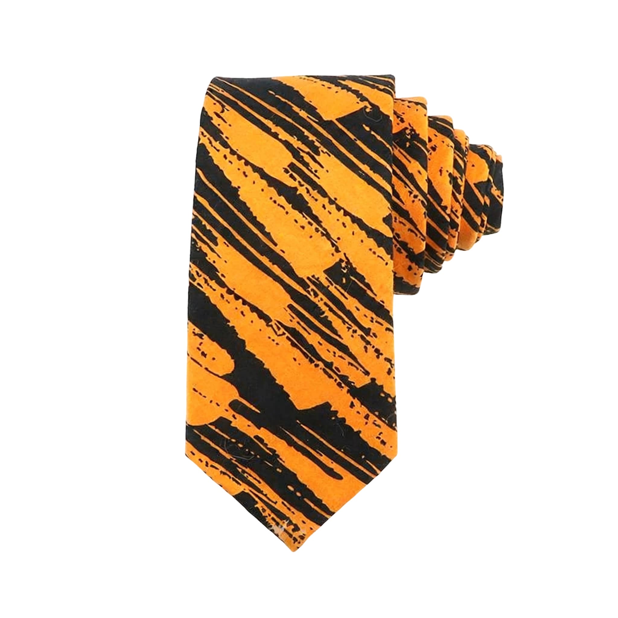 Orange Black Abstract Necktie
