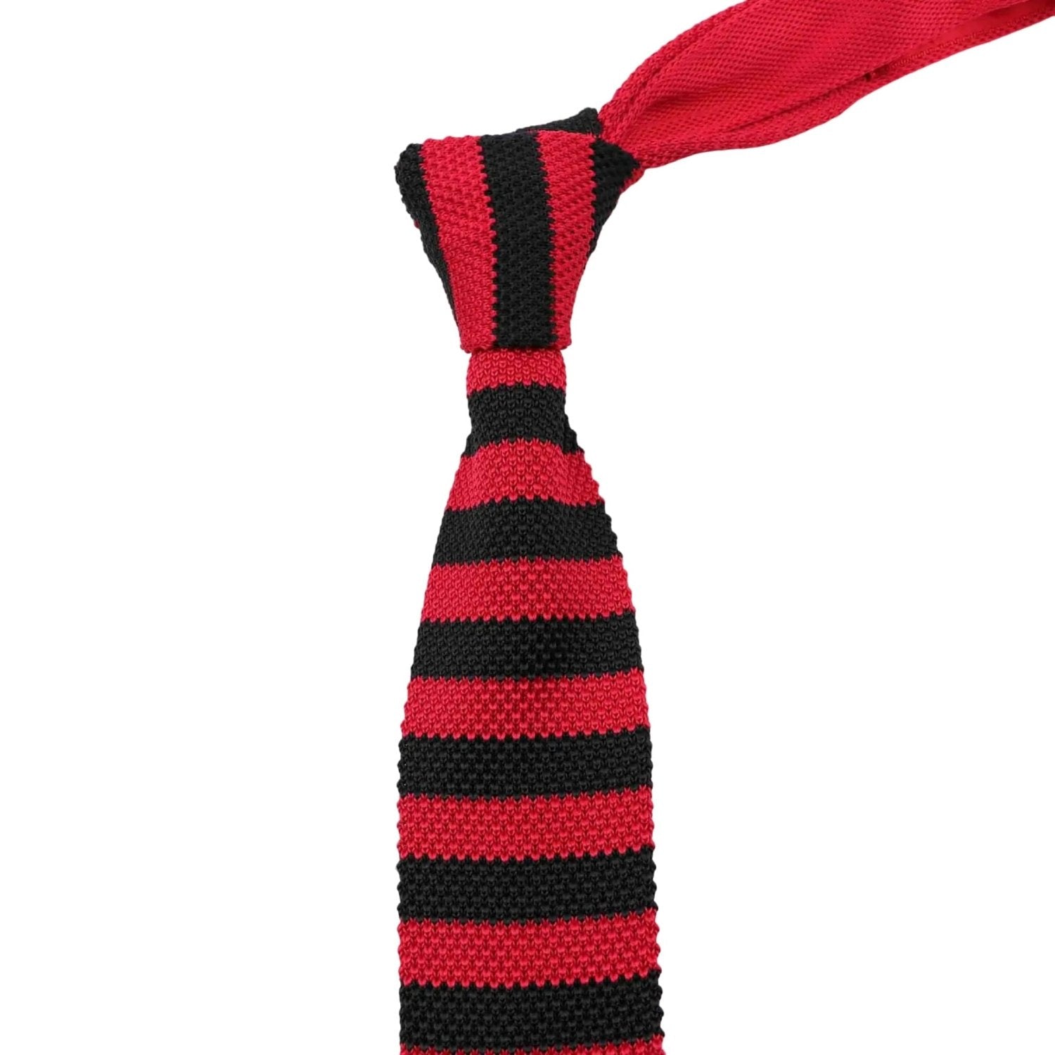 Red With Black Striped Necktie