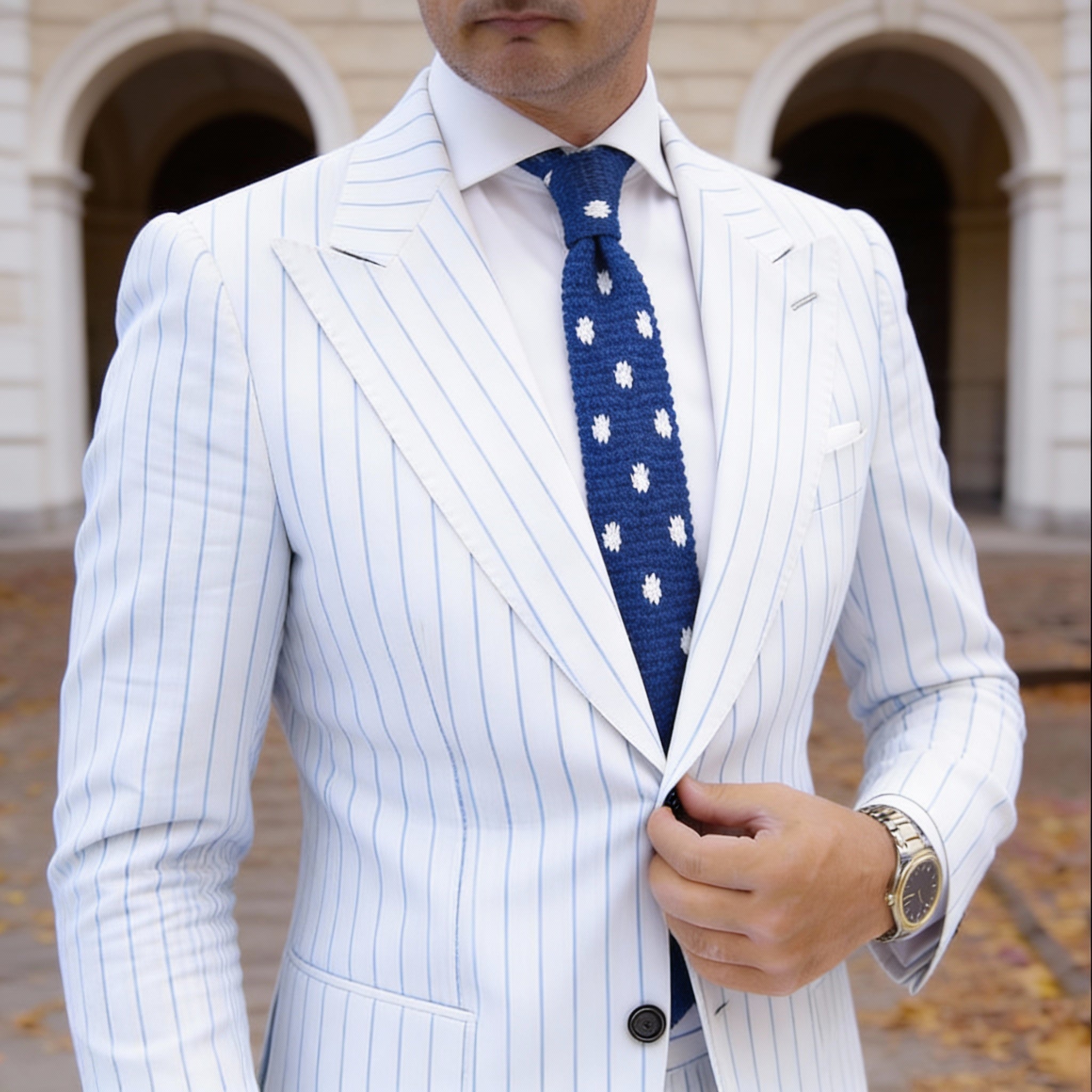 Blue With White Dots Necktie