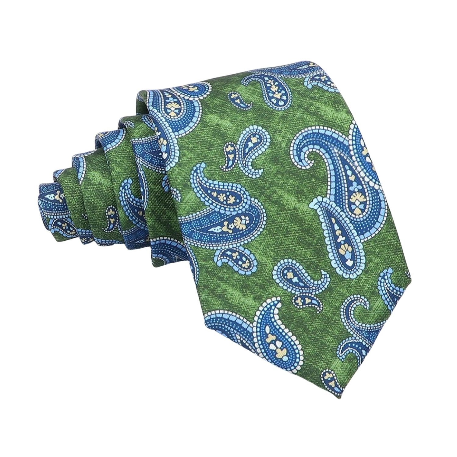 Green With Blue Paisley Necktie