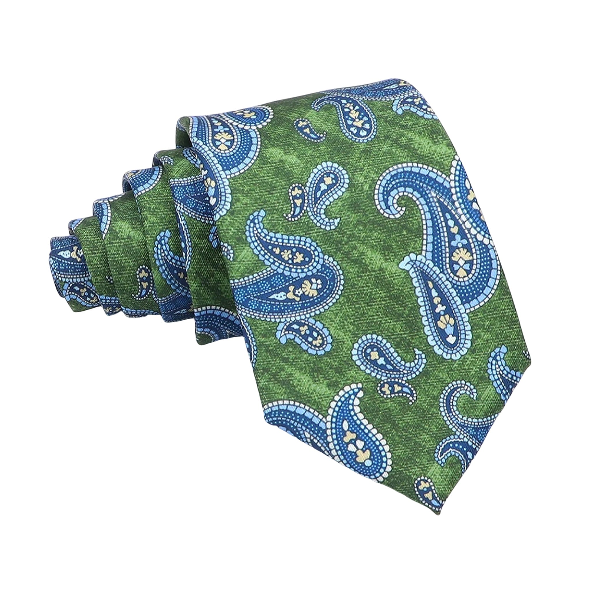 Green Blue Paisley Necktie