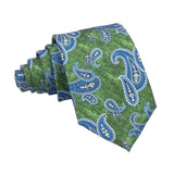 Green Blue Paisley Necktie