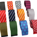 ZONFAZ Fashion Leisure Knitted Ties for Men Colourful Striped Woven Skinny Knit Neckties