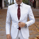 Burgundy With Beige Flower Necktie