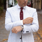 Burgundy With Beige Flower Necktie