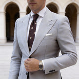 Brown with Beige Flowers Necktie