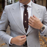 Brown with Beige Flowers Necktie