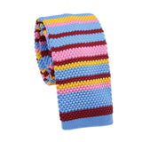 Light Blue Red Striped Necktie