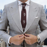 Brown With White Paisley Necktie