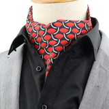 Black Red Floral Ascot