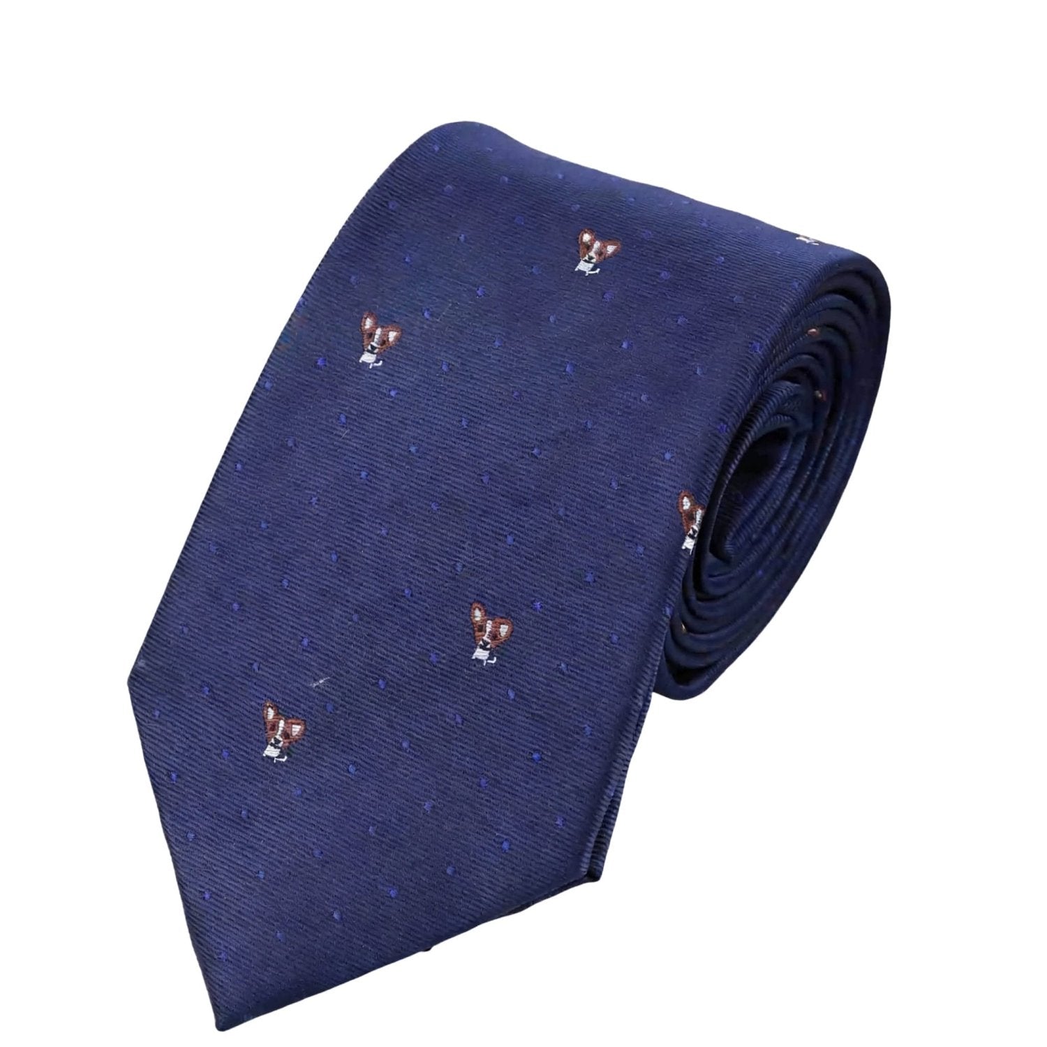 Red Necktie With White Blue Dots