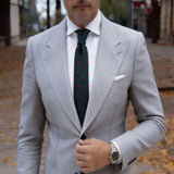 Dark Blue With Red Green Plaid Necktie