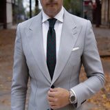 Dark Blue With Red Green Plaid Necktie