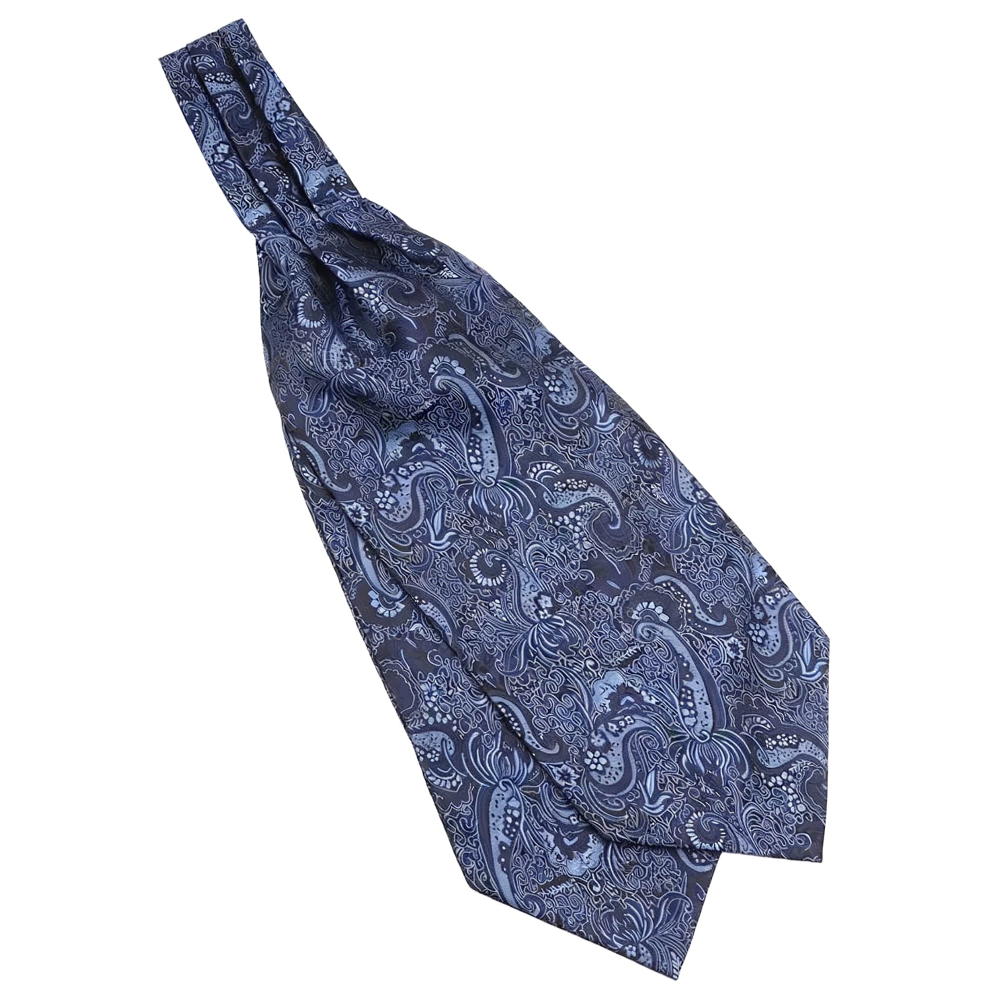 Navy Blue Blue Paisley Ascot