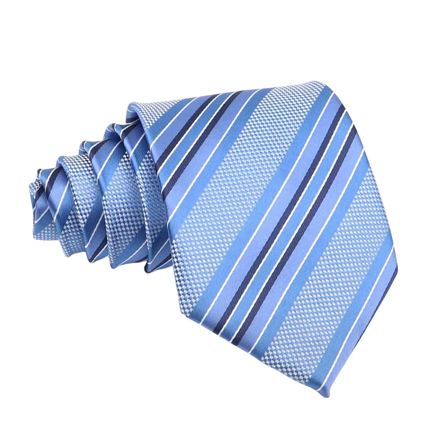 Light Blue Necktie With Dark Blue Stripes