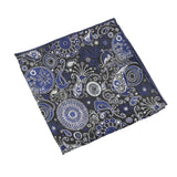 Black Blue Paisley Pocket Square