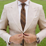Brown With Black Plaid Stripe Necktie
