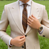 Brown With Black Plaid Stripe Necktie