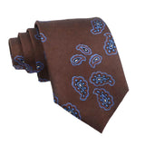 Brown Blue Paisley Necktie