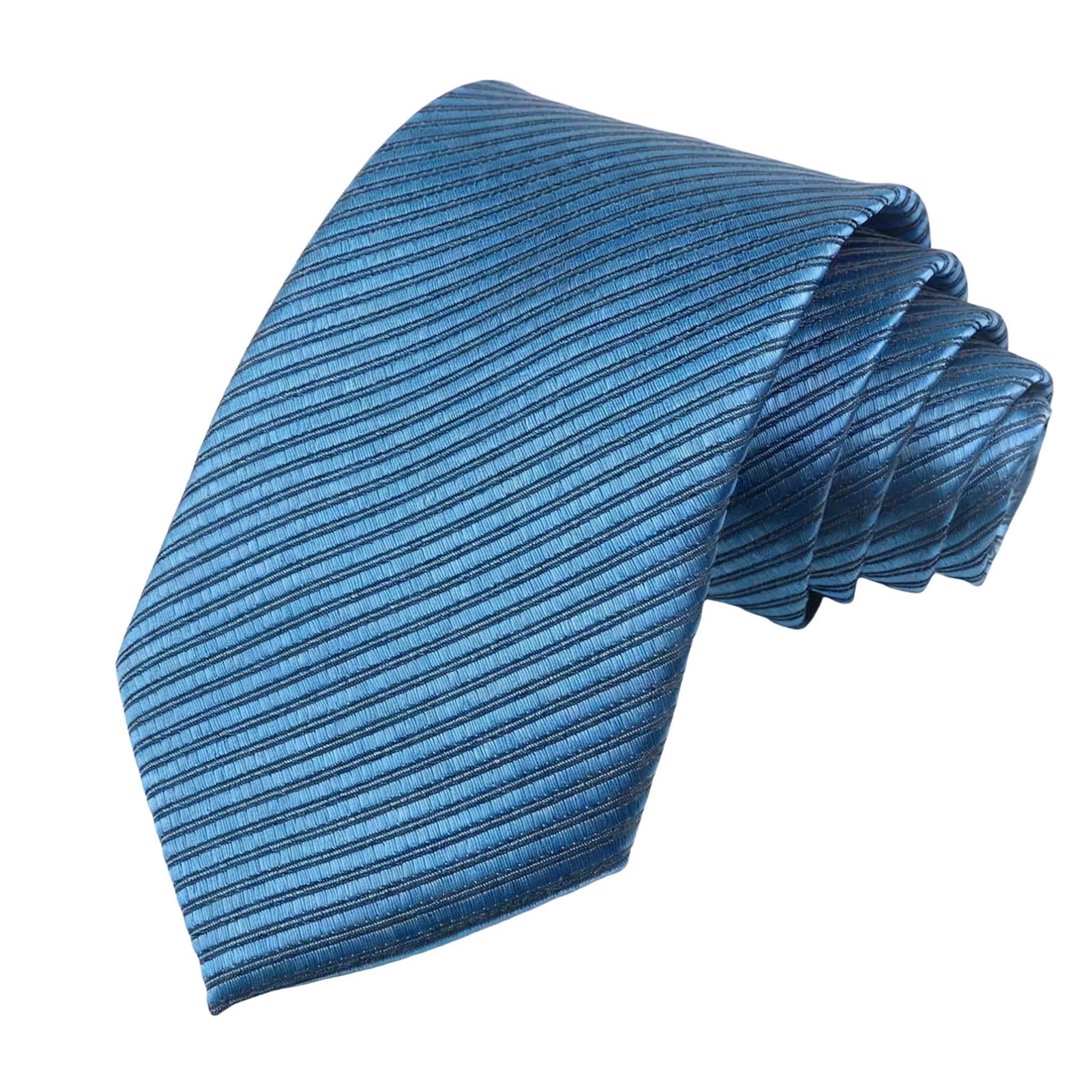 Teal Black Striped Necktie
