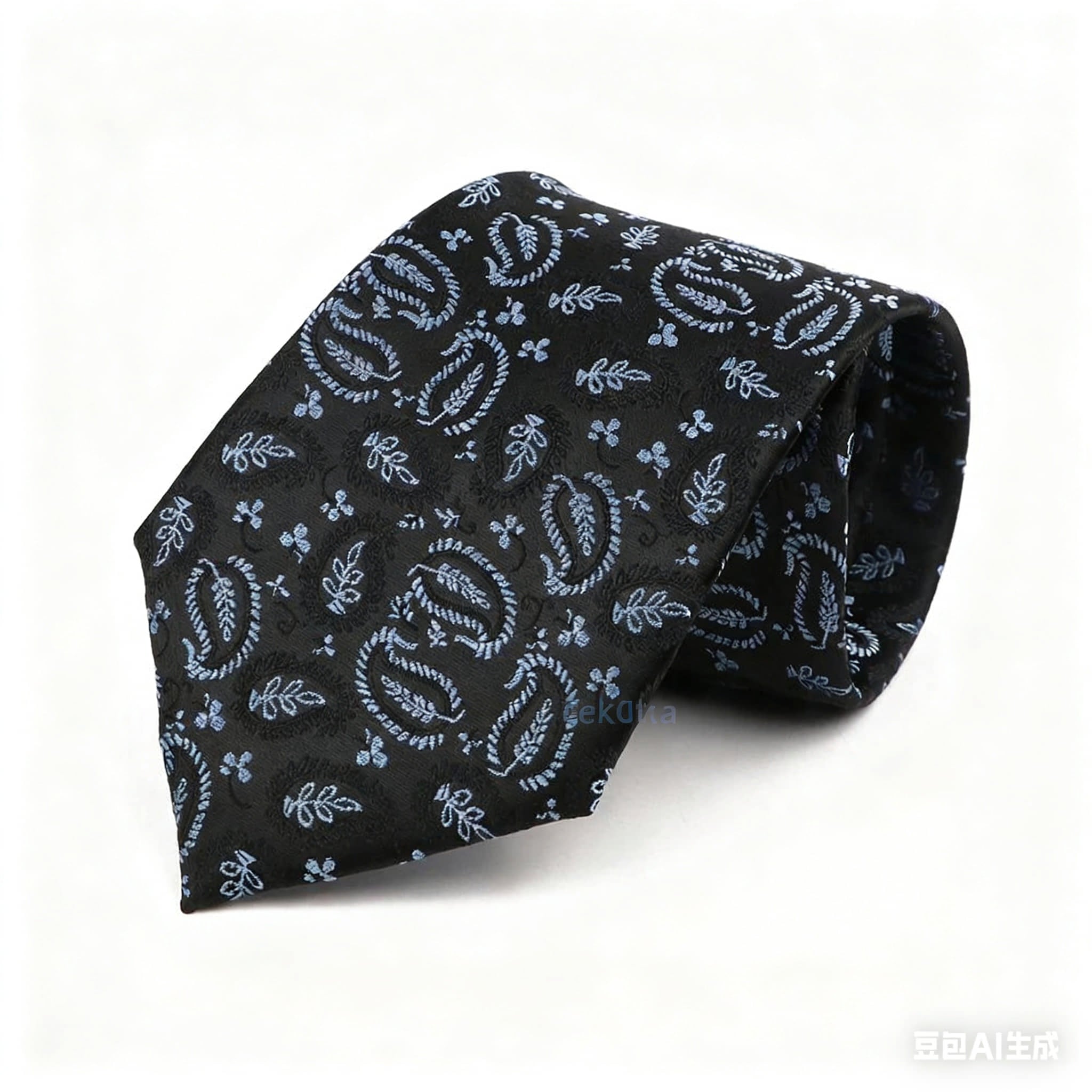 Black Blue Paisley Necktie