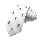 Silver Black Skull Necktie