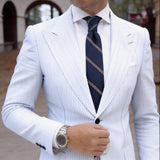 Dark Blue with Brown & White Stripes Necktie