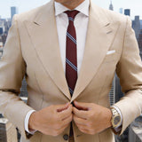 Burgundy With Blue Stripes Necktie