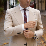 Burgundy With Blue Stripes Necktie