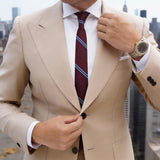 Burgundy With Blue Stripes Necktie