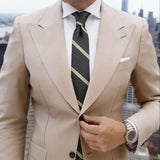 Dark Green With Yellow Stripes Necktie