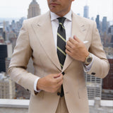 Dark Green With Yellow Stripes Necktie