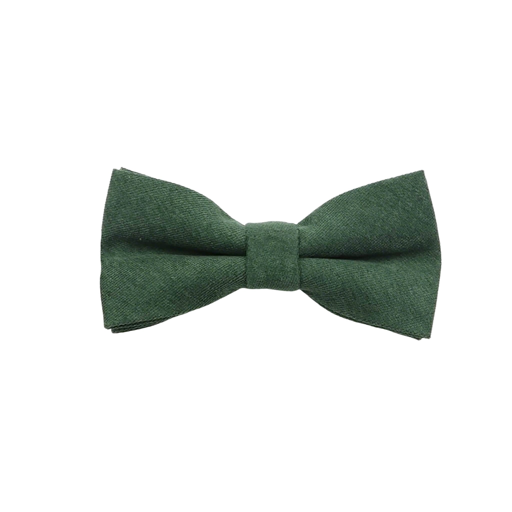 Green None Solid Bowtie